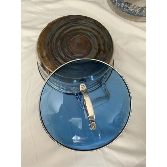 VINTAGE BLUE WILLOW 12 Pc Set Cuisine Cookware 18/10 Stainless Steel 3 Ply Base - Picture 5 of 16